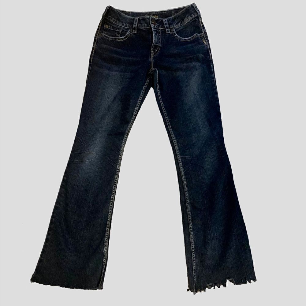 Silver Jeans Suki Bootcut Fringed Cuff Jeans Size 27